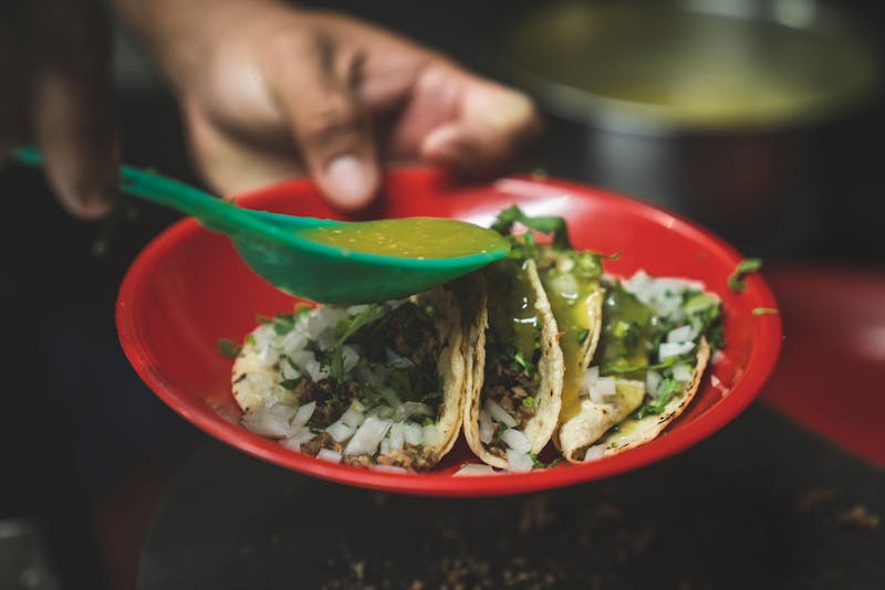 Costa Vida street tacos with seasoned steak and fresh toppings