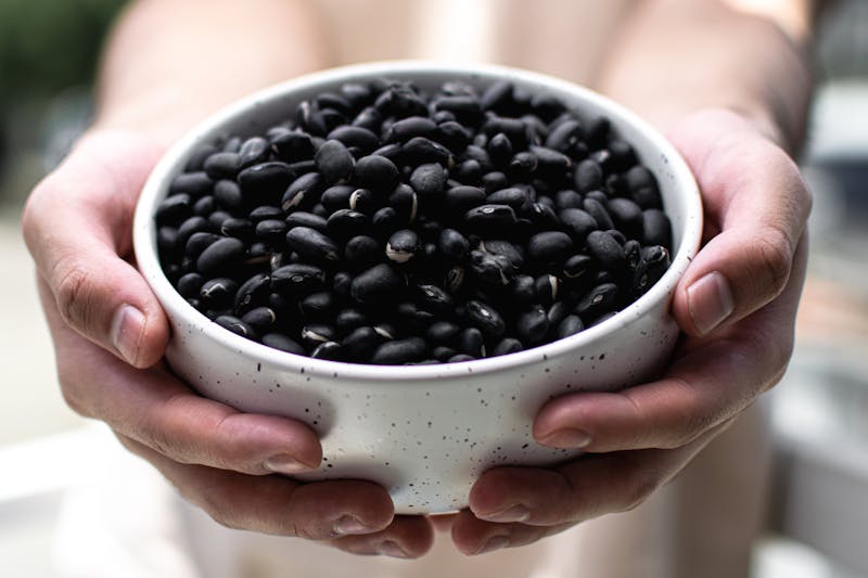 Seasoned black beans and pinto beans side dish