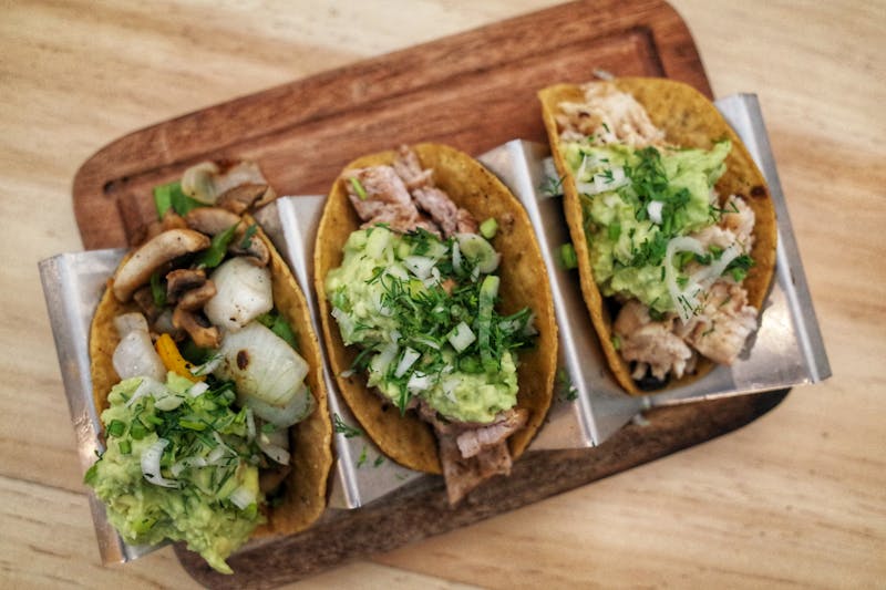 Slow-roasted pork carnitas burrito with jalapeño salsa